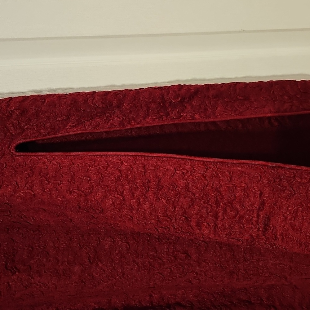 ANTHROPOLOGIE Celandine Puckered Side-Slit Maxi Skirt Dark Red NWT MSRP 98 Sz M - Picture 6 of 10